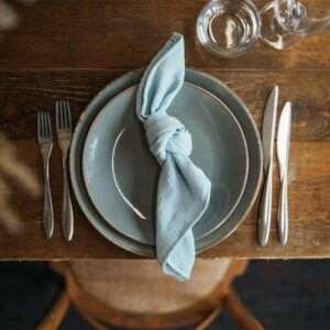 Pastel Blue Linen Napkins