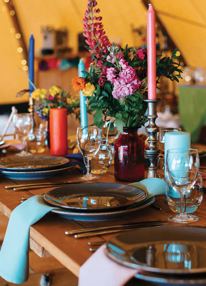 A wedding table styled by Abbotts Event Hire